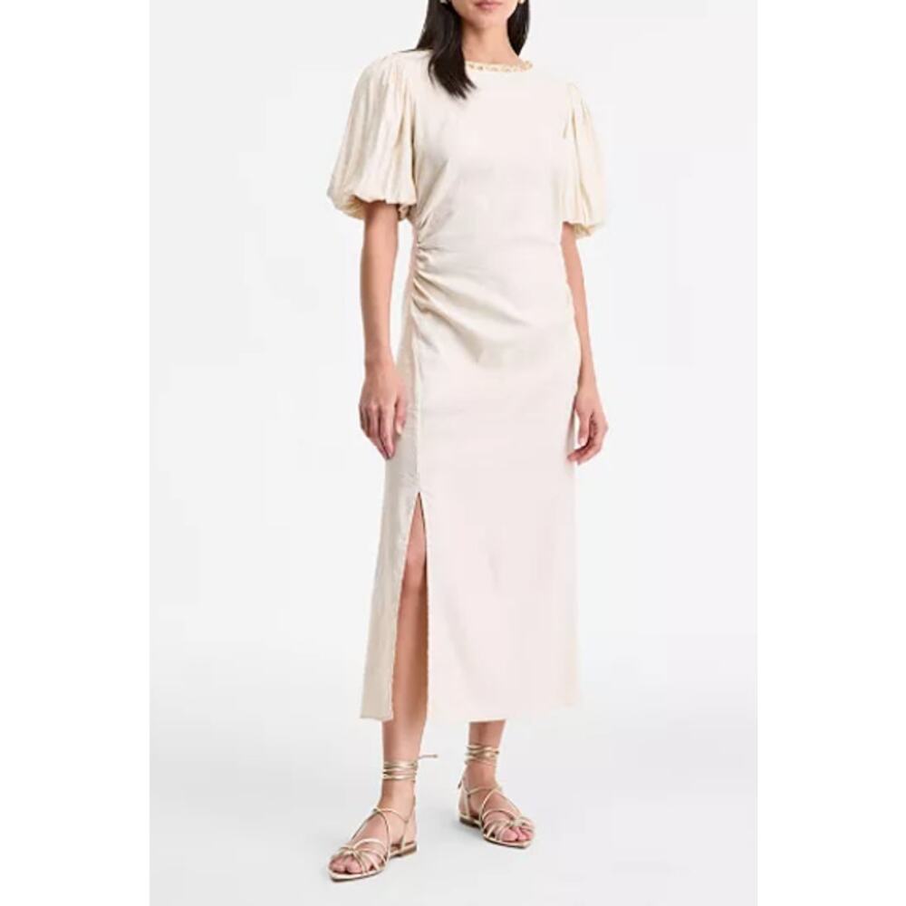 I.N.C. Women's Linen-Blend Short Puff-Sleeve Shell Dress   8